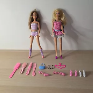 Barbie Doll Set Brunette Blonde Pink with Accessories Kids 2006 + 1998 Mattel - Picture 1 of 19