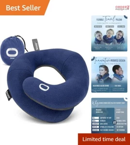 Travel Neck Pillow Polyester Large Double Support Adjustable for Flights Car Use - Picture 1 of 9