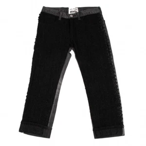 JUNYA WATANABE COMME des GARCONS denim Front Tweed Cropped Jeans Size XS(K-13... - Picture 1 of 12