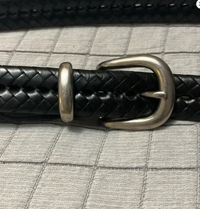 Cintura Coach intrecciata intrecciata nera marrone 5922 pelle uomo 40 fibbia ottone - Foto 1 di 8