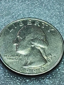1990 D Washington quarter error Coin-DDO/EAR/RPM - Picture 1 of 5