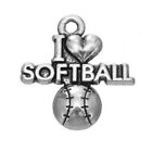 Mixed Set Of 6 New Softball Charms Tibetan Silver Alloy One Each Free Shipping!
