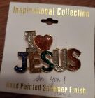 Vintage Pin I Love Jesus bunt glänzend such a beautiful Saying neu in Packung