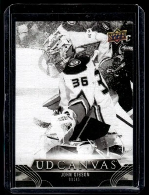 2023-24 Upper Deck UD Canvas Black and White John Gibson RC Anaheim Ducks #C3 - Image 1 of 2