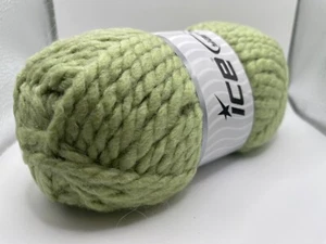 Pistachio Green Alpaca Superchunky Yarn 78025 Ice Yarns 100gr 87y Alpaca Acrylic - Picture 1 of 6