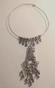 Vintage Brutalist Modernist Metall Hufeisen Sarg Nagel Boho Halsband Halskette - Bild 1 von 5