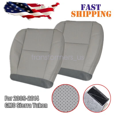 Cubierta de asiento de cuero gris PERF inferior para conductor y pasajero para GMC Yukon 2009-2014 Foto 1 de 4
