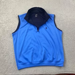 Zero Restriction 1/4 Zip Vest Mens Large Blue High Neck Golf Logo Sleeveless - Picture 1 of 11