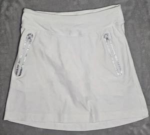 Nike Golf Tour Performance Dri-Fit Skort Size Small White With Gray Trim Zipper - Picture 1 of 8