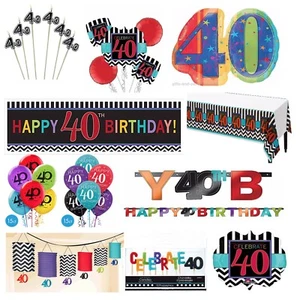 40th BIRTHDAY Party Supplies Milestone Adult Party Decoration Balloons Candle 40 - Picture 1 of 19