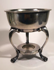 Vintage Silver Plate Chafing Dish Carafe Holder Fluted Legs Lion Feet