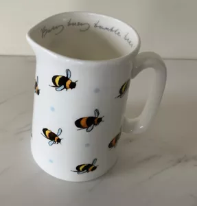 New Boxed Bee Small Practical China Jug By Sophie Allport For Milk/Flower Vase - Picture 1 of 7