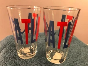Beer glasses pub style Set of 2 Atlanta A's MLB MAX5068 - Picture 1 of 6