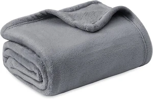 Ash Grey 60x80'' Fleece Flannel Blanket 300GSM Soft for Bed Travel Camping - Picture 1 of 6