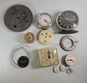 VINTAGE ALARM CLOCK & PARTS LOT STEAMPUNK GILBERT NITE-GLO LUX ADVANCE C163 - Picture 1 of 24