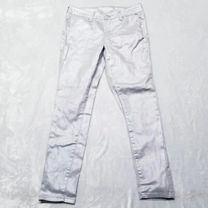 Justice Super Skinny Jeans Unique Silver Shimmer Premium Simply Low Sz 12 1/2 - Picture 1 of 11