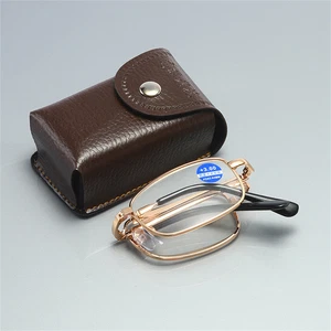 Faltbare Lesebrille Faltbare Presbyopia Metall Computer Lesebrille mit Fall - Bild 1 von 14