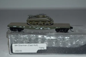 Coche plano Ken Ray modelos ejército de Estados Unidos 40' escala N con M4 Sherman C37579 - Imagen 1 de 2
