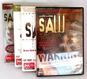 Saw 1,2,3 & 4 - 4 x DVDs Rated MA PAL Region 4 Ex Rental Collectible. - Picture 1 of 6