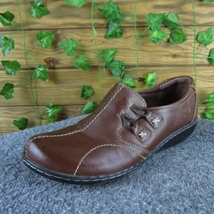 Clarks Ashland Joy Mujer 7.5 Cuero Marrón Sin Cordones Cómodos Caminar Zapatos Informales - Imagen 1 de 6