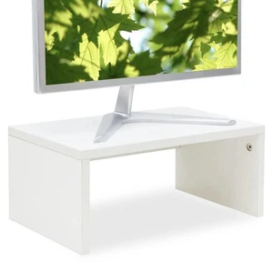6,7 Zoll Höhe Monitor Ständer Erhöhung Holz mit Aufbewahrung für Schreibtisch WEISS - Bild 1 von 4