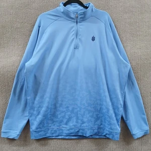Peter Millar 1/4 Zip Shirt Mens XL Blue Perth Performance Dip Dye Camo Deepdale - Picture 1 of 10
