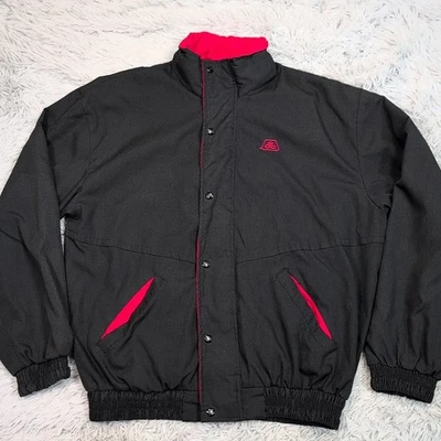 Vintage Pioneer Jacket Mens XL Tall Black Windbreaker Farmer Seed Chore Pockets - Image 1 of 4