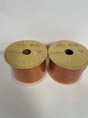 2 Robert Stanley Collection Shiny Orange Ribbon - 2.5”X30 Feet - Image 1 of 4