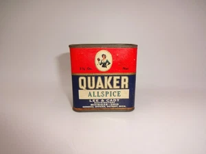 Vintage 1940er Metall Quäker Lee & Cady Piment Gewürz Dose 1-1/2 Oz USA - Bild 1 von 6