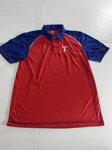 Texas Rangers MLB Baseball Polo Shirt Size Large Red Short Sleeve - Picture 1 of 6