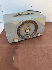 Vintage Zenith H725 Tabletop Radio Gray Tested Works - Picture 1 of 11