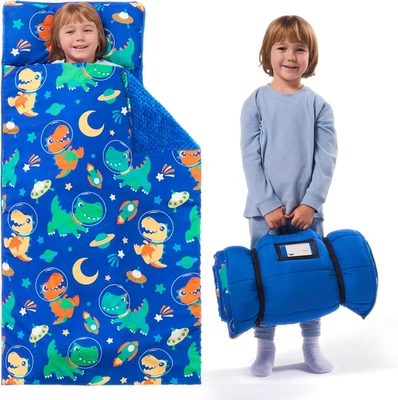Saco de dormir para niños pequeños 55”x22” con almohada extraíble y manta Minky, 3+ años Foto 1 de 4