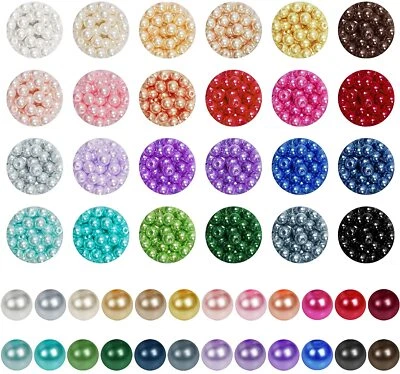 Imitation Faux Pearl Glass Beads 4mm/200pcs 6mm/ 150pcs  8mm/100pcs 10mm/80pcs - Image 1 of 4