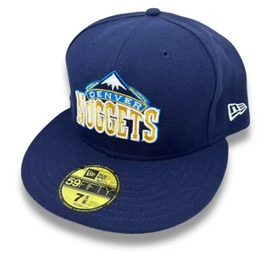 Denver Nuggets NBA Logo New Era 59FIFTY Fitted Cap 7 5/8 NWT NEW (Blue) - Picture 1 of 8