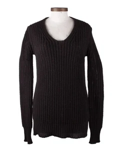 RICK OWENS F/W 14 MOODY Black Wool V-Neck Long Sleeve Sweater Size M - Picture 1 of 10