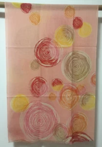 100% wool scarf women neckerchief Shawl wrap large pink red yellow orange W155 - Picture 1 of 5