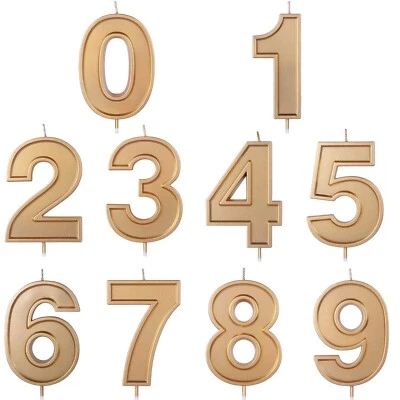 Золотой номер свечи-торт на день рождения вечеринки всех возрастов цветные цифра мальчик девочка - Изображение 1 из 4