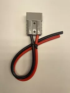 Enchufe gris 50A para Anderson con 30 cm de silicona 8 AWG. - Imagen 1 de 1