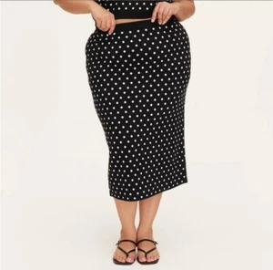 Kate Spade x Target Sweater Knit Mini Polka Dot Midi Skirt Black/White Size 1X - Picture 1 of 4