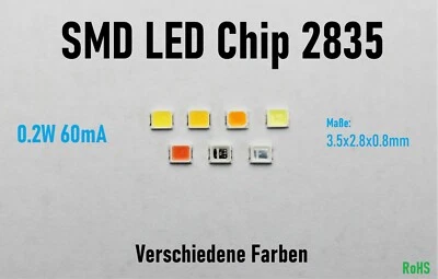 SMD LED 2835 0.2W Leuchtdioden Superhelle SMT LEDs Verschiedene Farben - Bild 1 von 4