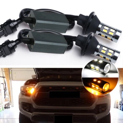 52W Switchback LED Front Turn Signal Light Bulb DRL For Toyota Tundra 2002-2019 - Image 1 of 4