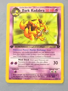 TARJETA POKEMON DARK KADABRA 39/82 TEAM ROCKET 1ª EDICIÓN RARA 2000 WOTC - Imagen 1 de 3