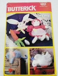Vintage Butterick 6653 Country Animals Craft Sewing Pattern Wendy Everett Design - Picture 1 of 3