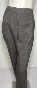 Pantalones forrados RAFAELLA para mujer marrón a cuadros tiro alto pierna recta bolsillos talla 14 - Imagen 1 de 7