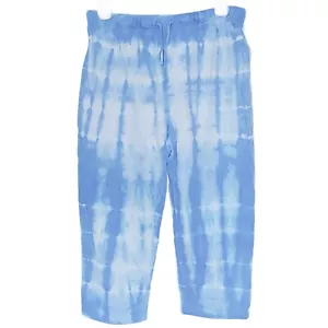 NY-5 Pantalone felpato donna blu chiaro tinta unita cotone taglia large - Foto 1 di 5