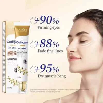 SADOER Collagen Retinol Eye Cream Anti Ageing Eye Bags Dark Circles Wrinkle Reducer HA