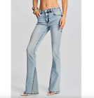 SER.O.YA Demi Mid Rise Flare Jeans Coastline Blue Size 26 Womens Revolve NWT