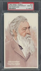 1980 Perez-Steele Alexander Cartwright HOF Postcard #15 PSA 10