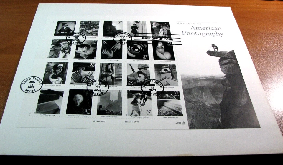 US FDC Stamp Scott# 3649a-t American Photography 2002 Used Stock Picture L747 - Image 1 of 1