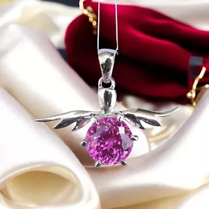 Certified 21 Ct Natural Pink Sapphire Loose Gemstone Pendant In 925 Silver MG013 - Picture 1 of 4